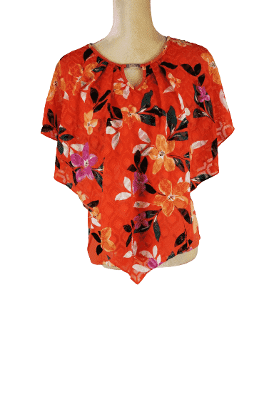 Notations orange blouse sz S 