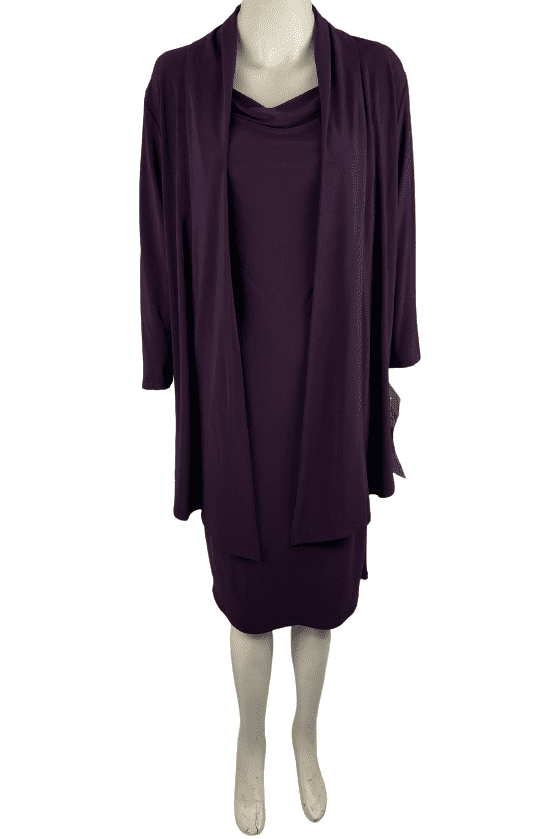 Evan Picone women's plum wine dress size 12 - Solé Resale Boutique thrift