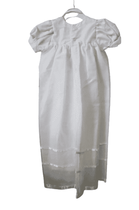 NWT girls white, short sleeve, long dress with hat sz XS