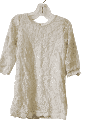 Preowned girls fashionable lace cream dress sz 5