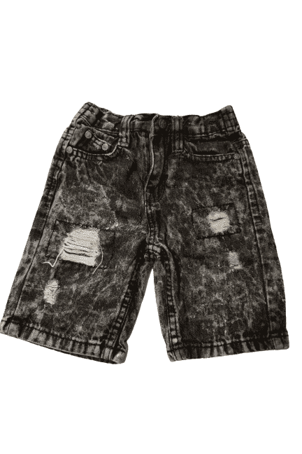 Preowned black, toddler boys fashionable, ripped shorts size 4T