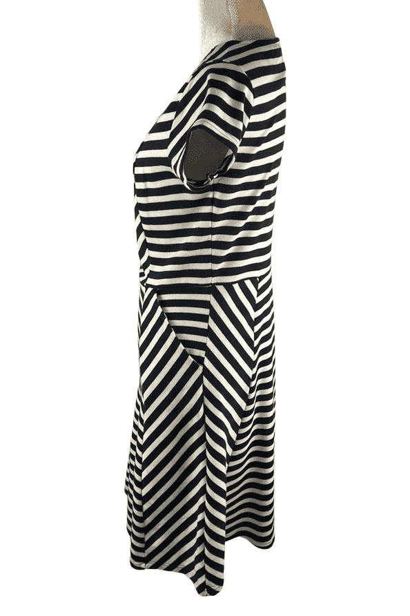 Isaac Mizrah women's black and white stripe dress size XS 