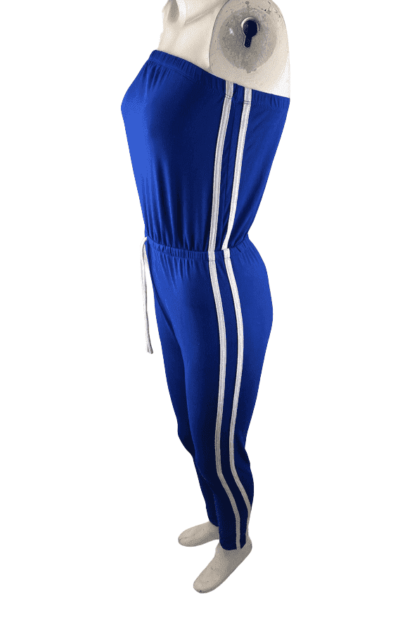 SJL Apparel women's blue and white tube jumpsuit size M