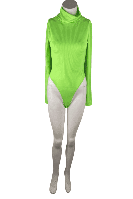 Boohoo women's lime green bodysuit size 4