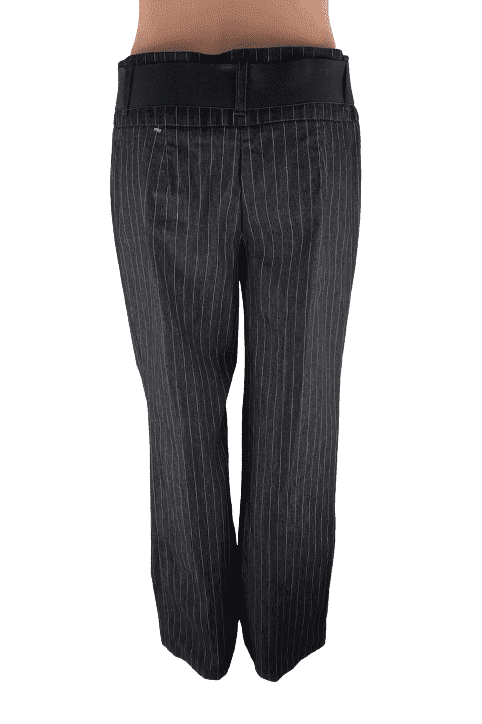 Bisou Bisou women's black and white pinstripe slacks size 8