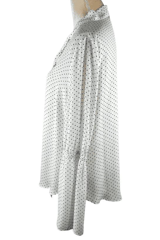 Worthington women's black and white polka dot blouse size L