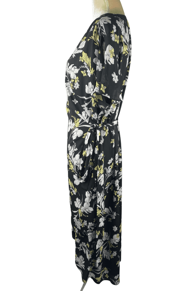 Worthington women's black, white, yellow floral wrap dress size XXL – Solé  Resale Boutique