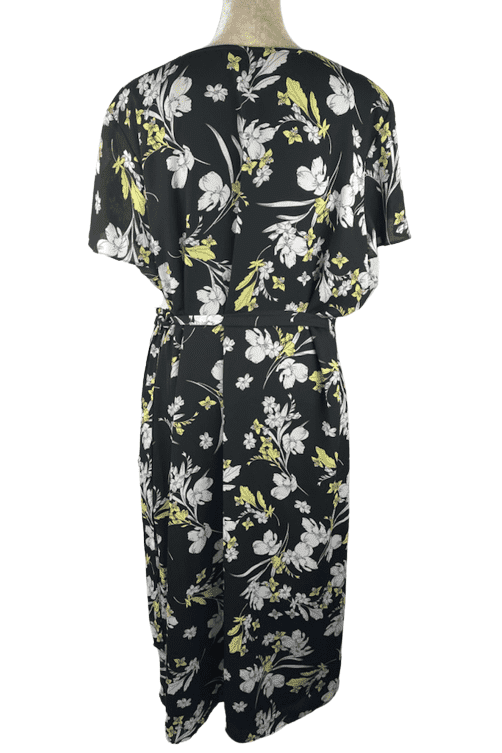 Worthington women's black,  white, yellow floral wrap dress size XXL 
