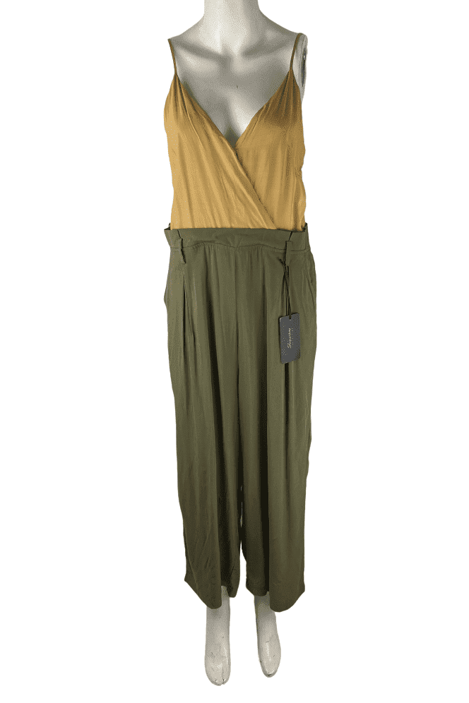 Shinestar women's olive and tan jumpsuit size L 