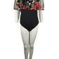 Shein women's black floral bodysuit size 3XL 