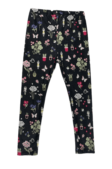 LC WAIKIKI girls floral black print leggings size 24M-36M