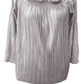 Banana Republic women's champagne shimmer, pleated blouse size L - Solé Resale Boutique thrift