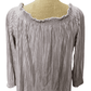 Banana Republic women's champagne shimmer, pleated blouse size L - Solé Resale Boutique thrift