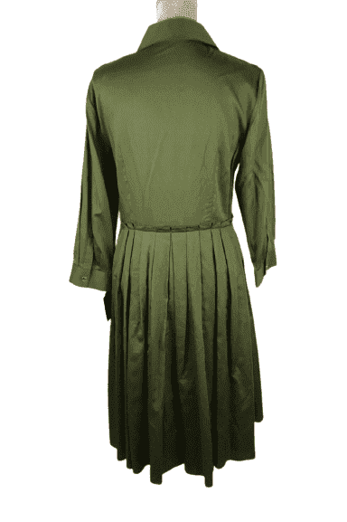 nwt olive green pleated ellen tracy dress sz 10