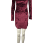Rue 21 women's burgundy velour dress size S 