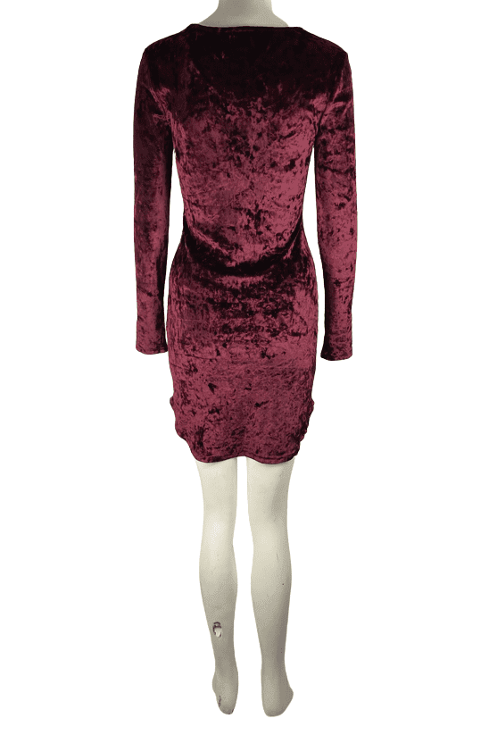 Rue 21 women's burgundy velour dress size S 