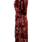 H&M women's wine floral wrap dress size 4