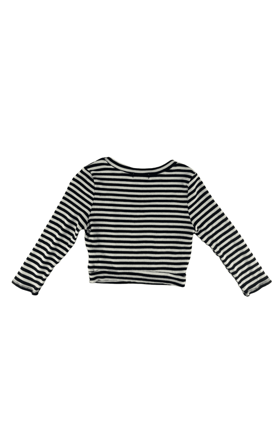 Monteau girls black/white stripe  size L