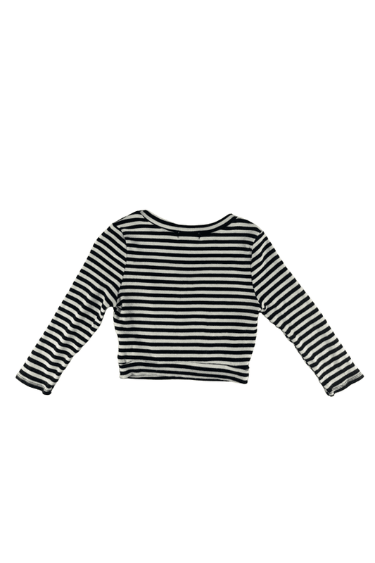 Monteau girls black/white stripe  size L