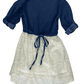 Pink House girls denim cream lace dress size 4T - Solé Resale Boutique thrift
