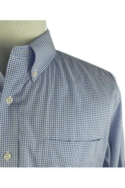 Ralph Lauren men's blue/white button down plaid shirt size 17 34/35