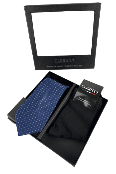 Clericci men's woven tie & dress sock set
