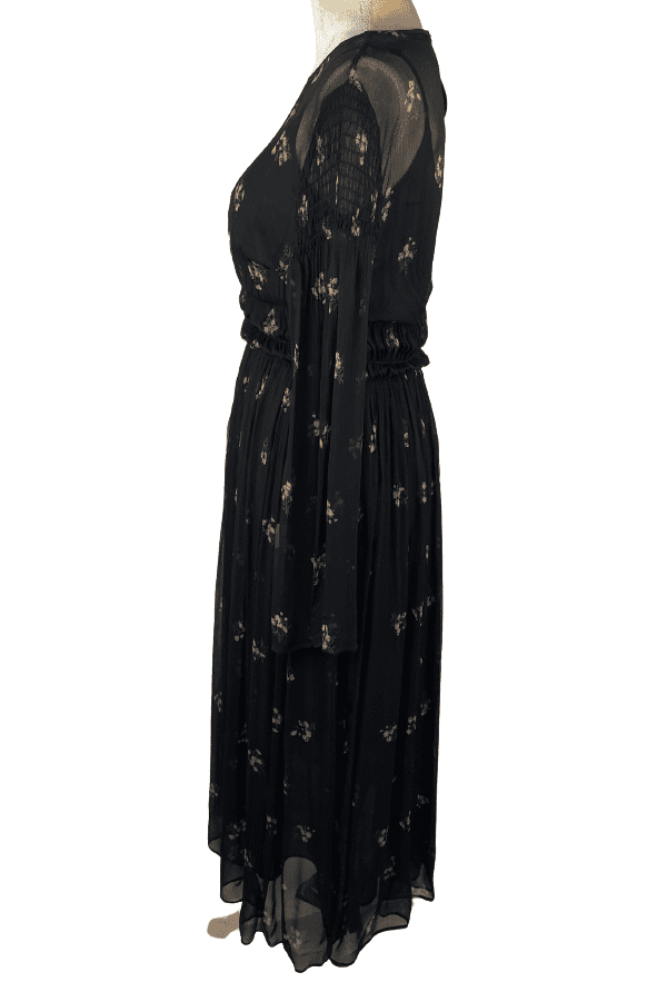 Zara Basic women's black floral dress size L 