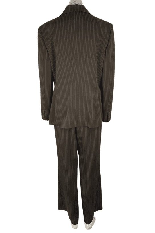 Tahari women's brown pinstripe pantsuit