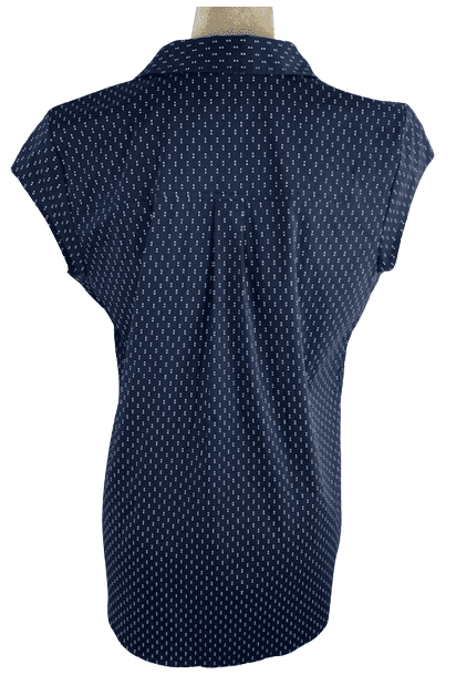 Susina women's navy polka dot top size M 