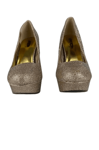 Qupid women's gold glittter heels size 9