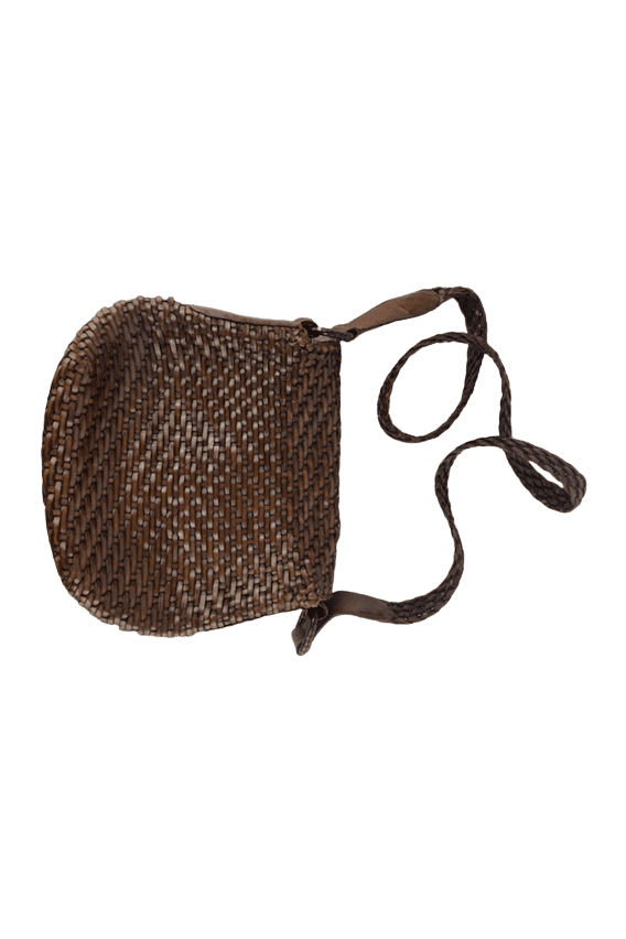 Vecchi by Hamilton Hodge women's brown woven leather handbag