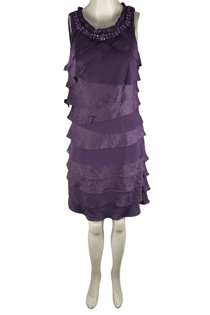 S.L. fashions women's purple shimmer dress size 10 - Solé Resale Boutique thrift