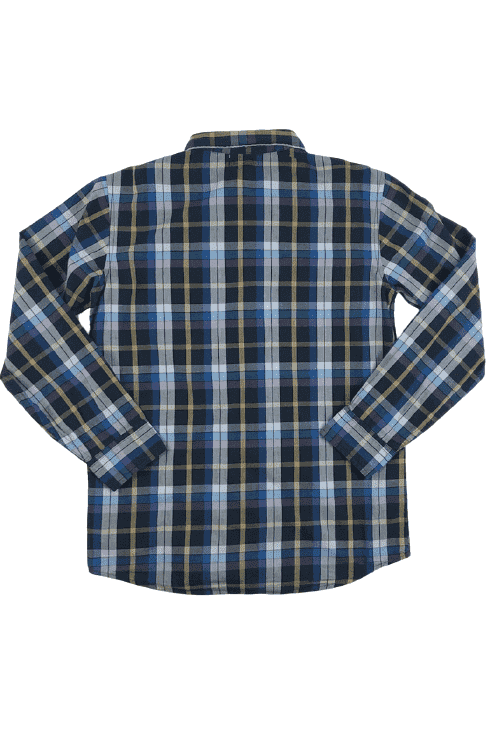 Old Navy boys plaid blue shirt sz L (10/12)