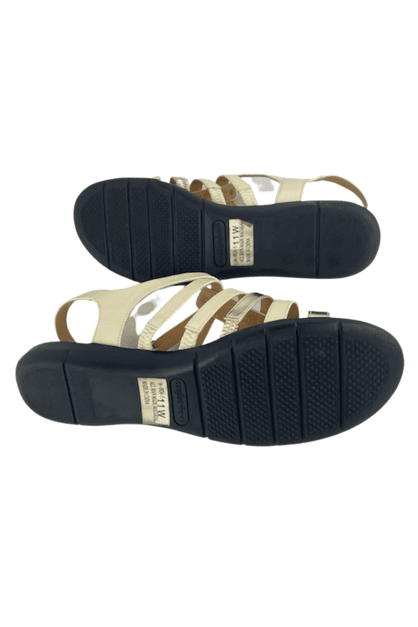 Comfortview women's gold multicolor sandals size 11W 