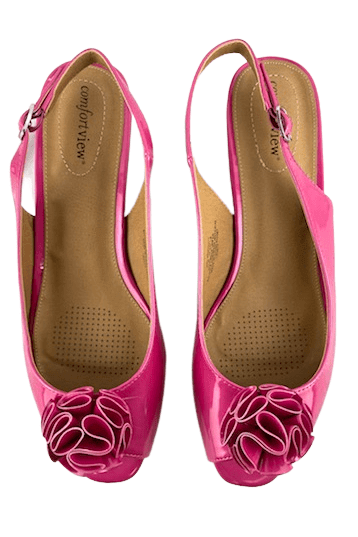 Comfortview women's pink patent sandals size 11W