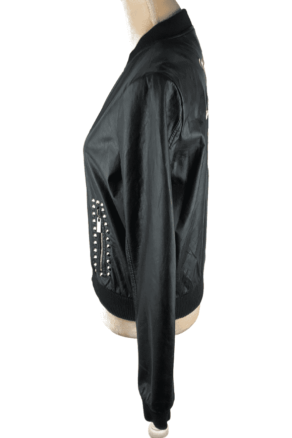 JOUJOU black faux leather jacket sz M 