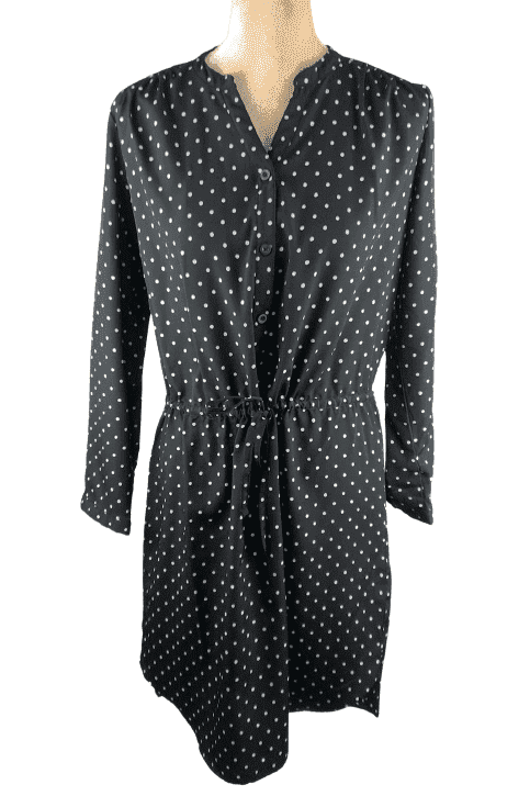 Larry Levine women's black and white polka dot dress size S 