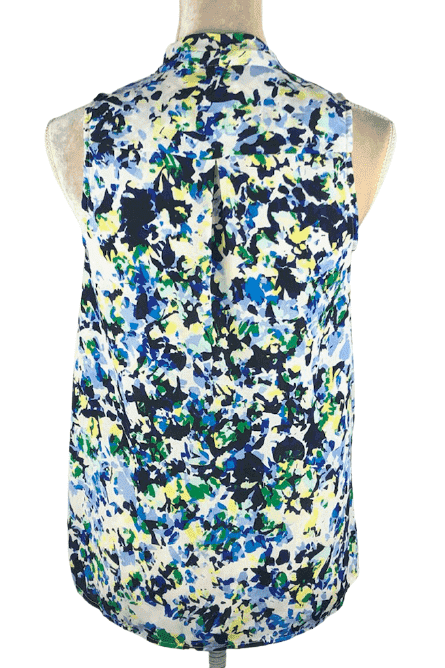 Covington women's blue multicolor sleeveless blouse size S