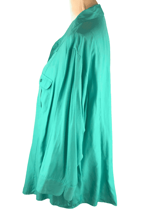 Dressbarn women's sea green, button, long sleeve blouse size 22/24W