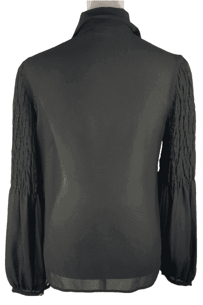 Together women's black, long sleeve, sheer blouse size 6