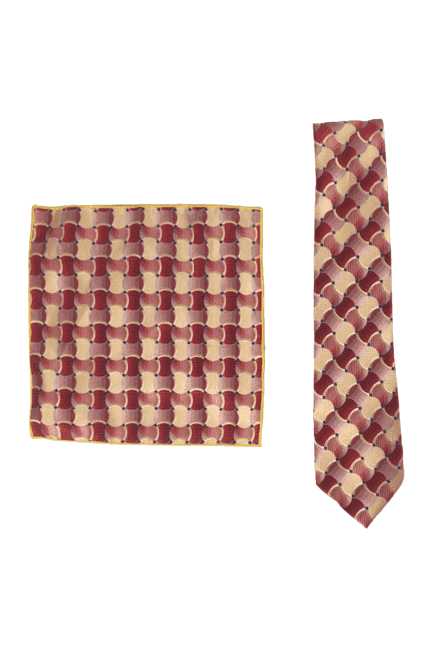 Menz GGG men's red and yellow neck tie
