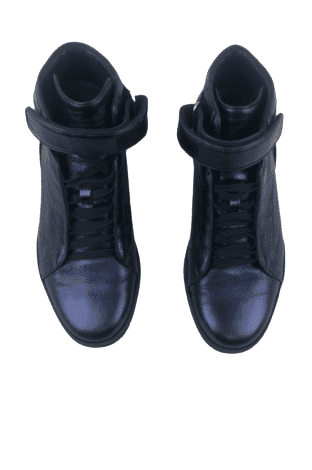 Gucci men's blue nappa silk high top sneakers