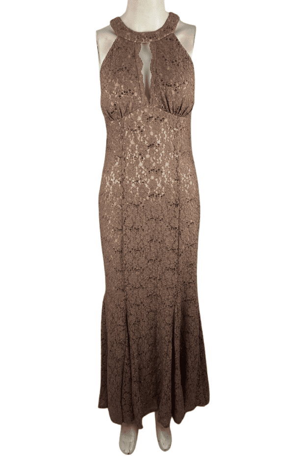 Night Way women's gold sequin gown size 8P - Solé Resale Boutique thrift
