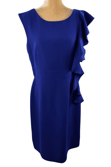 Tahari women's blue short sleeve dress size 12 - Solé Resale Boutique thrift
