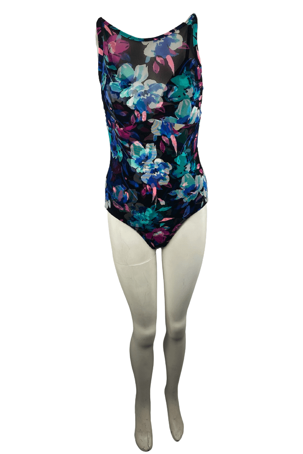 Time and tru women's floral swimsuit size M (8-10) - Solé Resale Boutique thrift