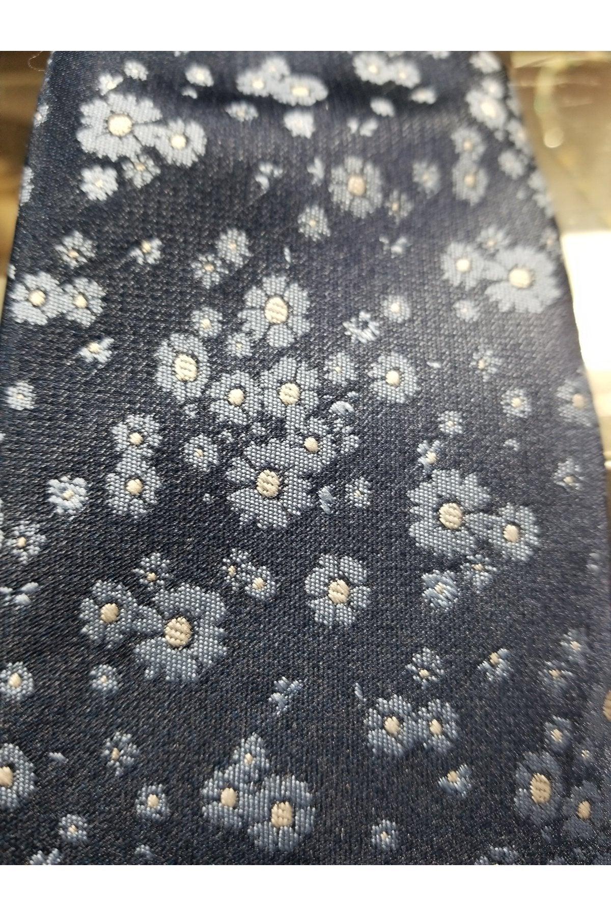 Van Heusen men's blue floral tie - Solé Resale Boutique thrift