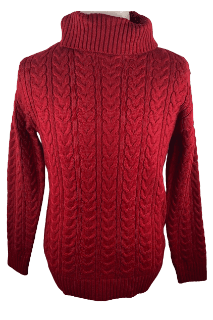 Xray Jeans men red turtleneck sweater size L - Solé Resale Boutique thrift