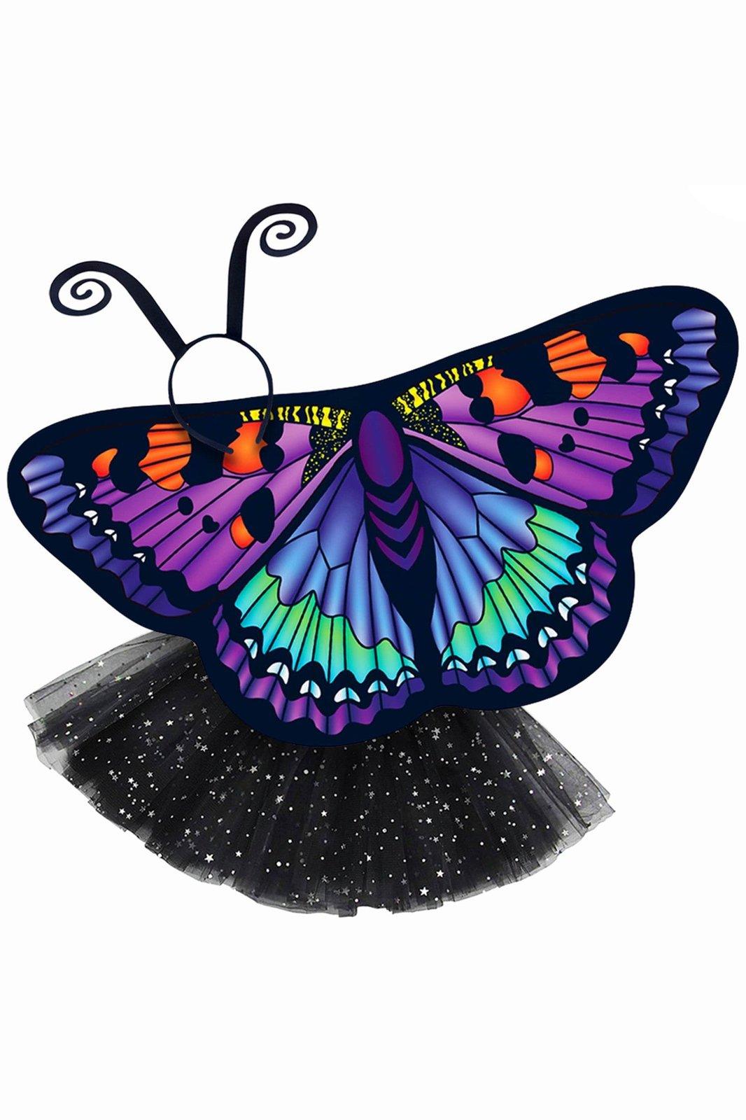 Butterfly Wings Girls Dance Outfit Kids Costume Wing Cape