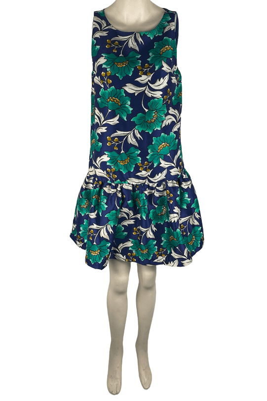 Crown & Ivy women's blue multicolor floral dress size 6 - Solé Resale Boutique thrift