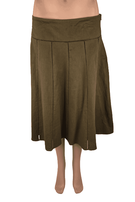 Lily Stanhope women's brown linen skirt size 8 - Solé Resale Boutique thrift